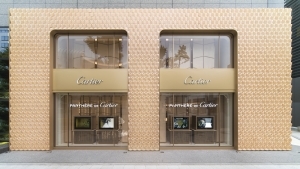 For renewal open, "Boutique Cartier Osaka-Shinsaibashi " dressed up with an organic façade by Klein Dytham Architects