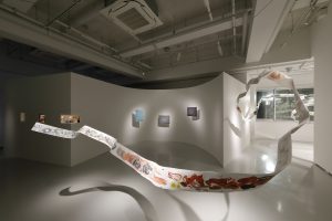 "WAYS OF TELLING" exhibition space designed by Hideyuki Nakayama at Tokyo Shibuya Koen-dori Gallery