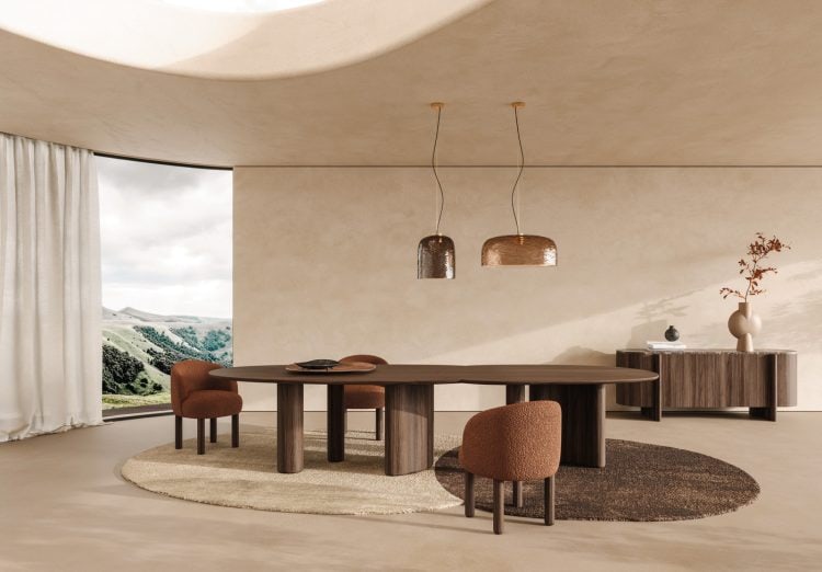 Lymph table, Pebble chairs, Dusk sideboard Photo credit: courtesy Naturedesign